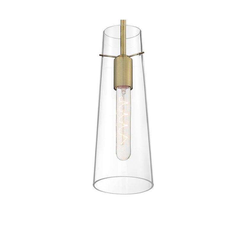 Luminaire suspendu cylindrique 1 lumière Gallen, Laiton rétro