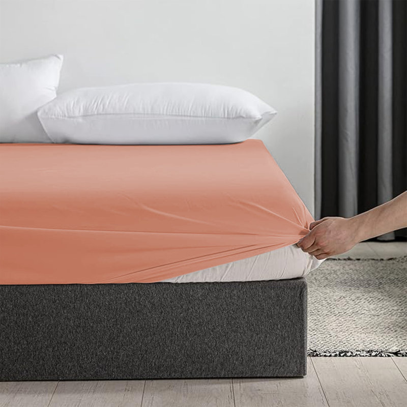 Merituuli 200 TC Microfiber 25cm Deep Fitted Sheets, Kingsize (5'), Peach