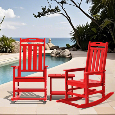 Ensemble de 2 chaises berçantes d'extérieur Hdpe