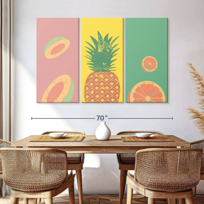Soft Pastel Fruits, 42" H x 65" W