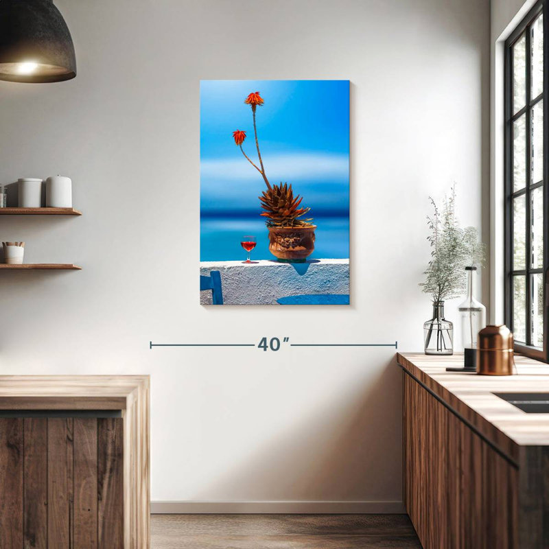 Harnek Enjoying Wine In Santorini, 36" H x 24" W