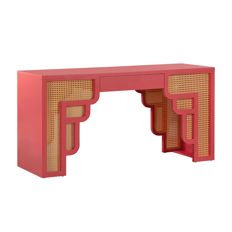 Begley Suzie & Rattan Executive Desk, Pink