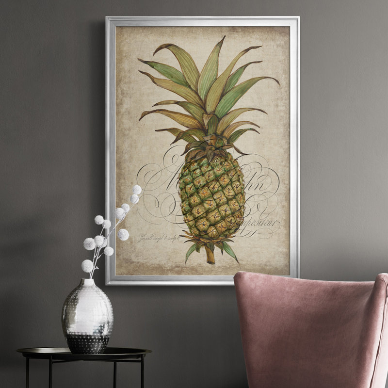 Pineapple Study I, toile encadrée de qualité supérieure - prête à être accrochée, H 36,5 po x l 26,5 po x P 1 po