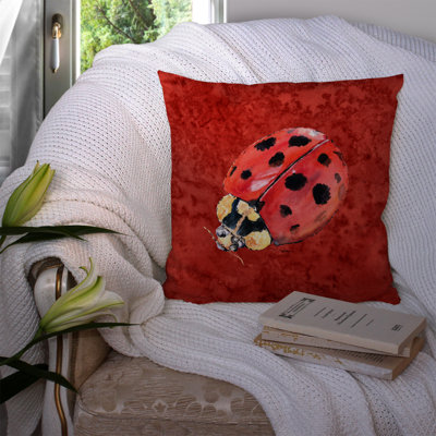 Lady Bug Outdoor Reversible Throw Pillow