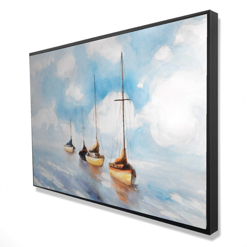"Voiliers dans la mer" sur toile