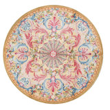 Hand-Knotted High-Quality Gold Round Area Rug