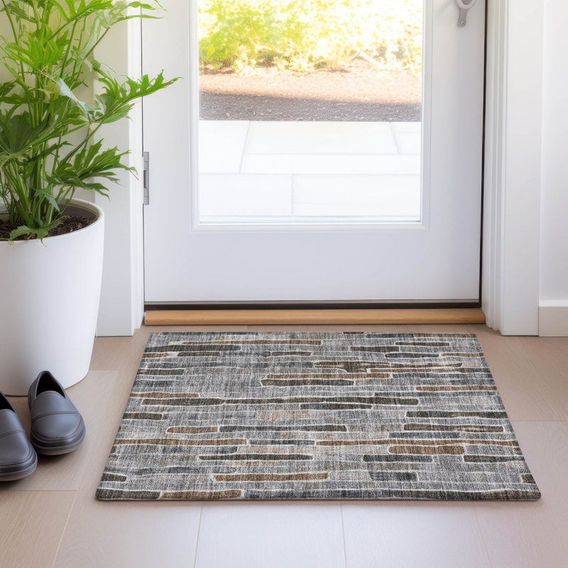 Tapis intérieur / extérieur lavable en machine Christain ACN1306, Rectangle 1 pi 8 po x 2 pi 6 po