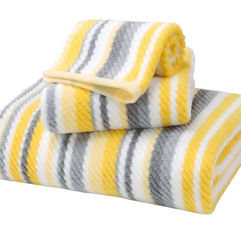 Towel With A Hook,Quick Dry, Soft, Absorb & Lightweight,Shower Towel Decorative Set(Yellow Gray)
