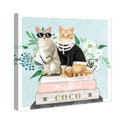 Animaux, livres de mode, impression sur toile bleue glamour