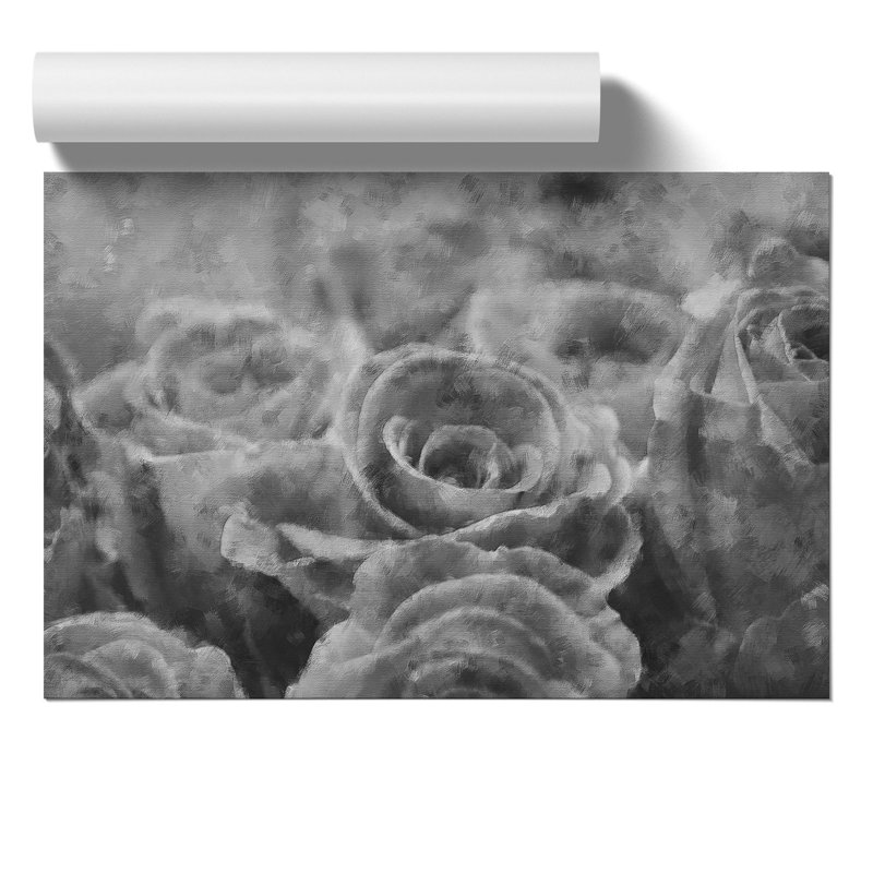 Bunch of Roses Painting - Frameless Print, 30cm H x 42cm W x 0.1cm D