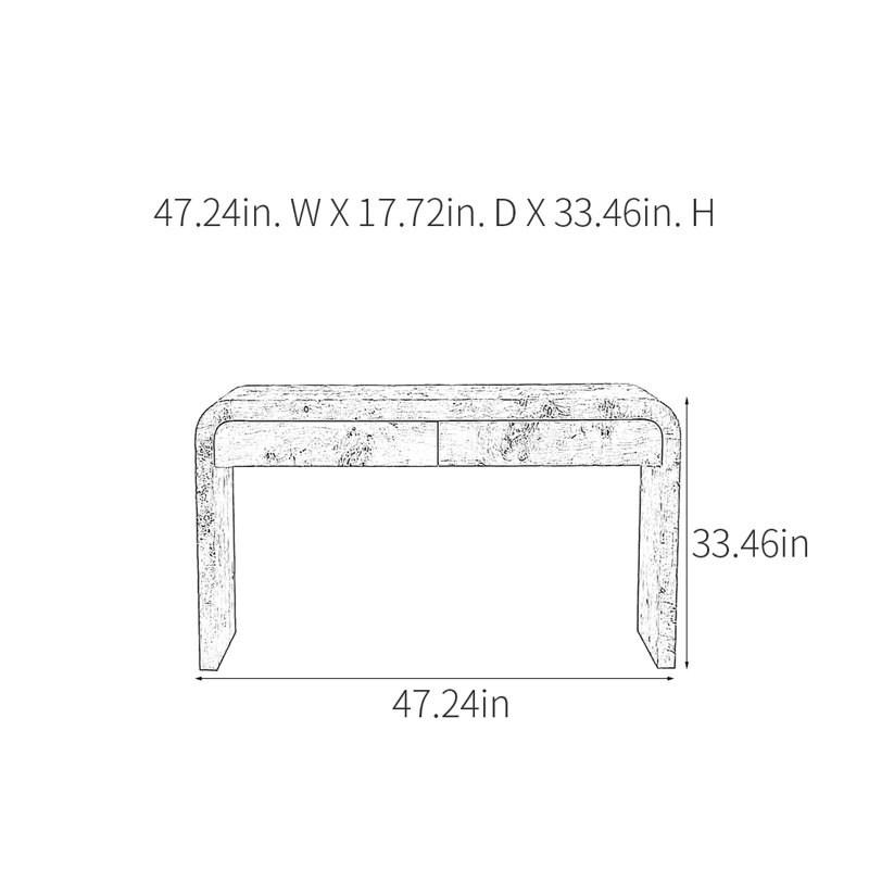 Console Retro Minimalist, H 33,46 po x l 47,24 po x P 17,72 po