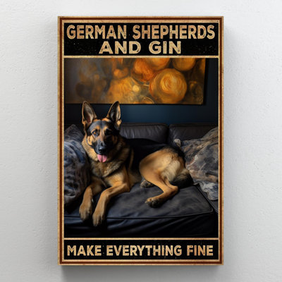 «Kiean German Shepherds And Gin», impression sur toile