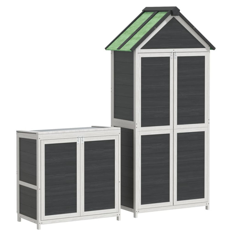 Andrees 3 ft. W x 2 ft. D Wooden Overlap Apex Garden Shed, Grey/White
