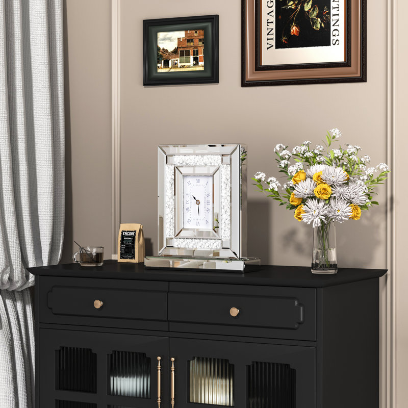 Horloge de bureau en verre miroitant