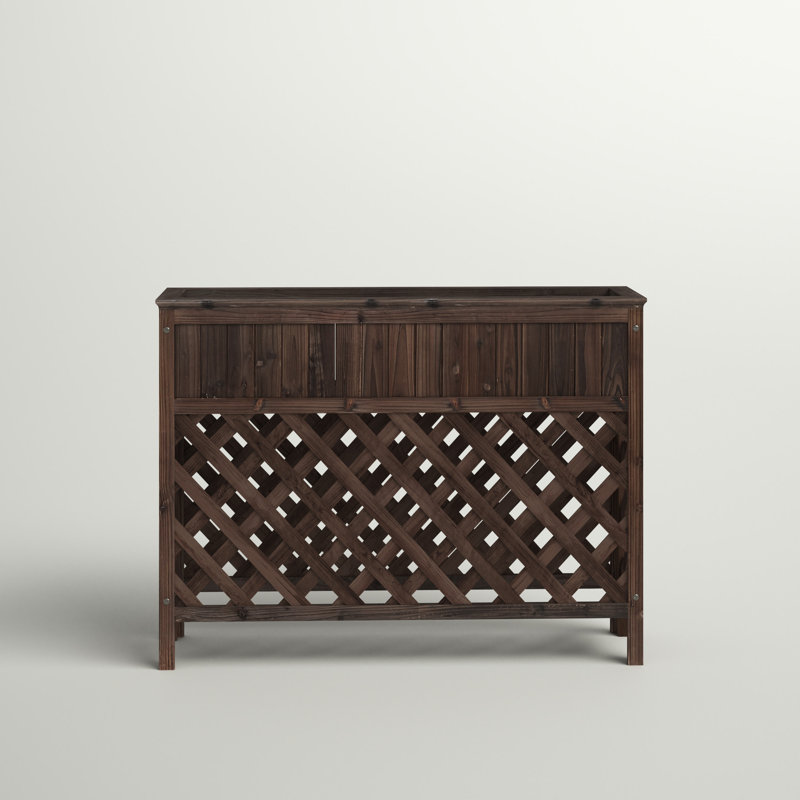 Jackson Wood Elevated Planter, 36" H x 36" W x 13" D, Weathered Cedar