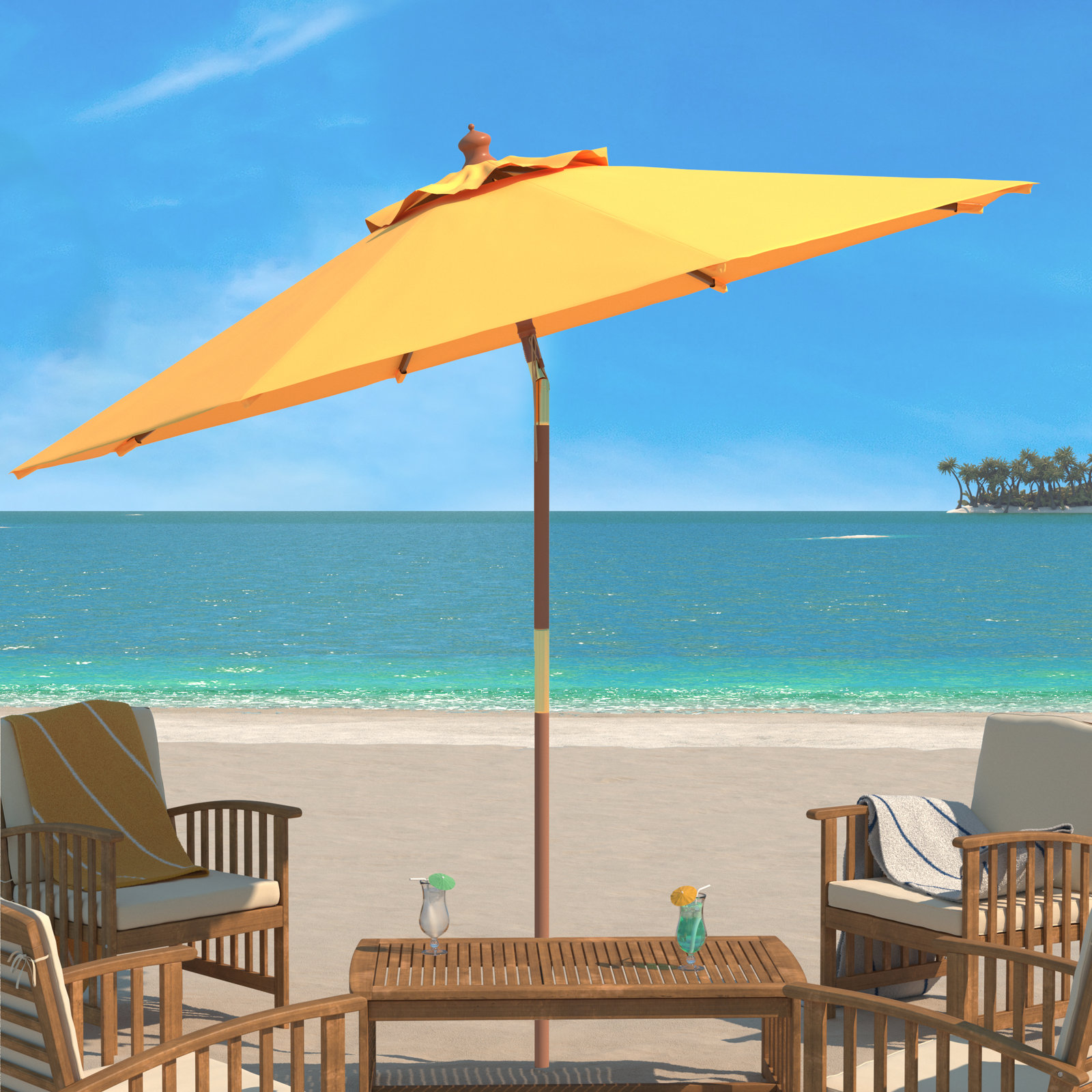 Aldan 8.8' Market Umbrella, Yellow
