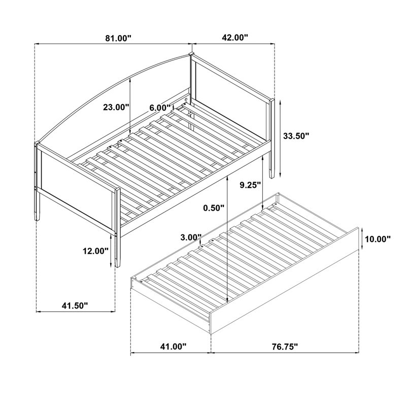 Bema Twin Daybed , Trundle Bed Included