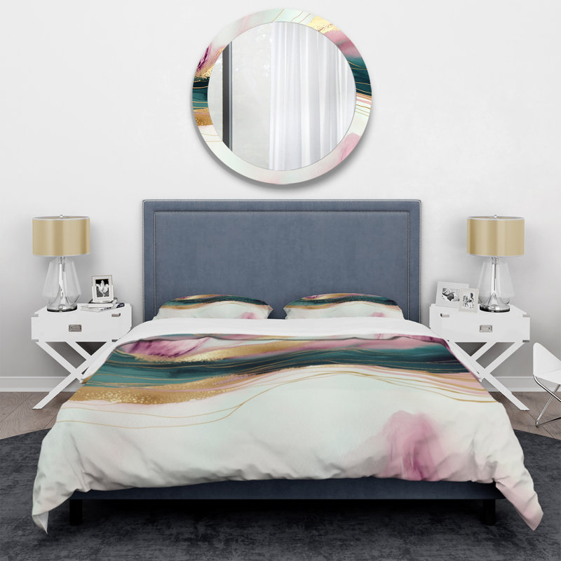 Ensemble de housse de couette Abstract Geode, Housse de couette pour grand lit et 2 taies décor