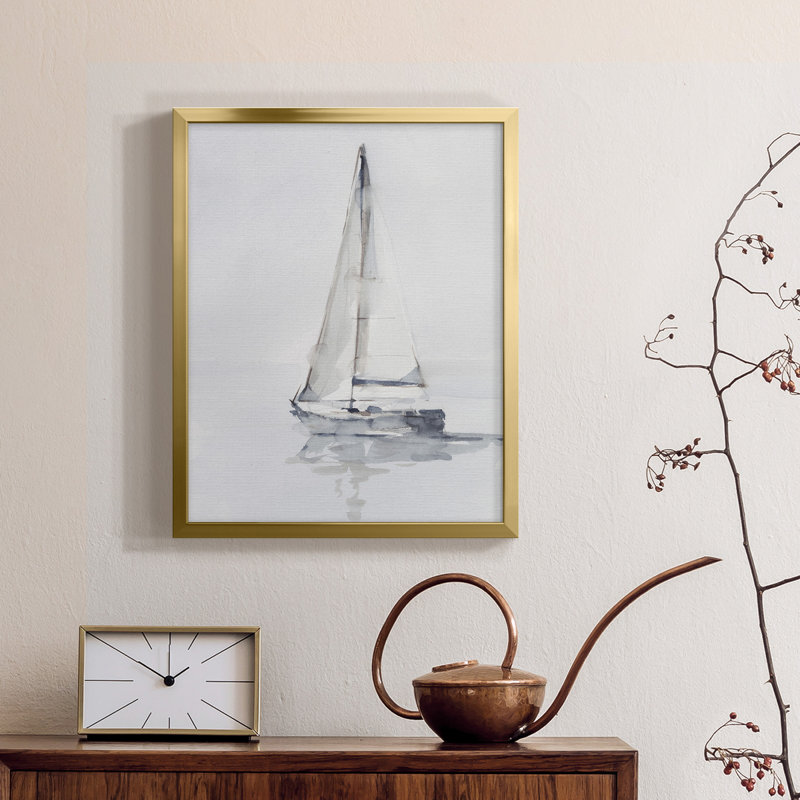 Misty Harbor I - Toile encadrée de qualité supérieure - prête à être accrochée