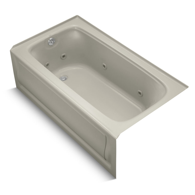Bancroft® 60" x 32" Alcove Whirpool Bathtub, Sandbar, Left