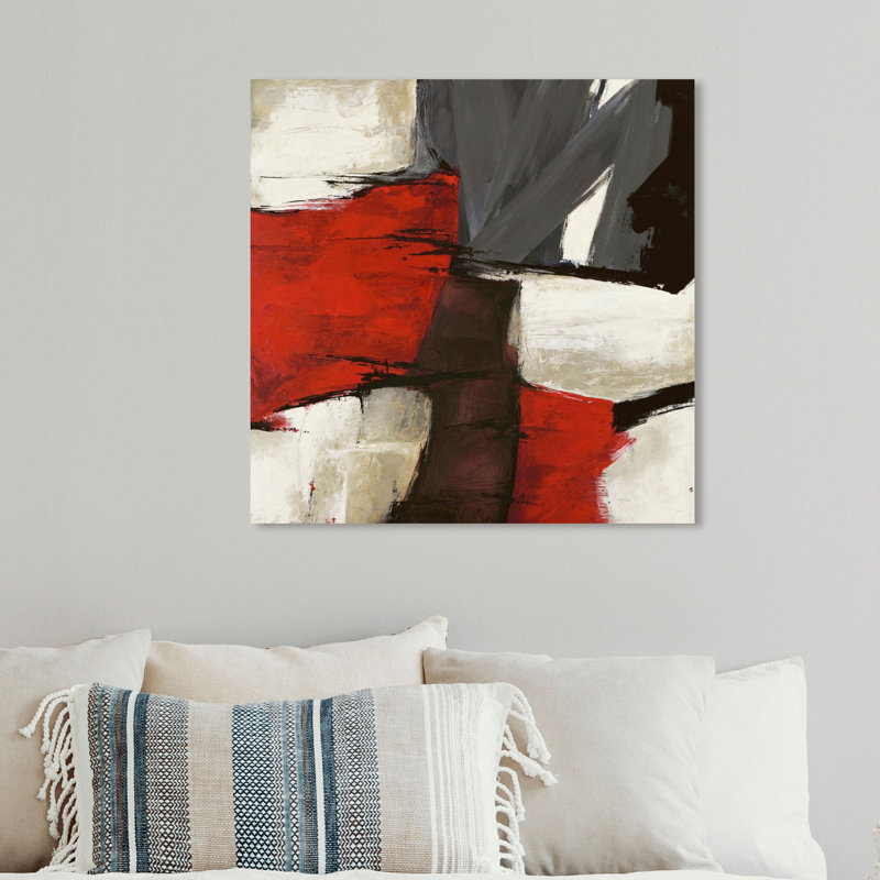 " Abstract Sai - Rubrum ", 12" H x 12" W, Wrapped Canvas, No Frame