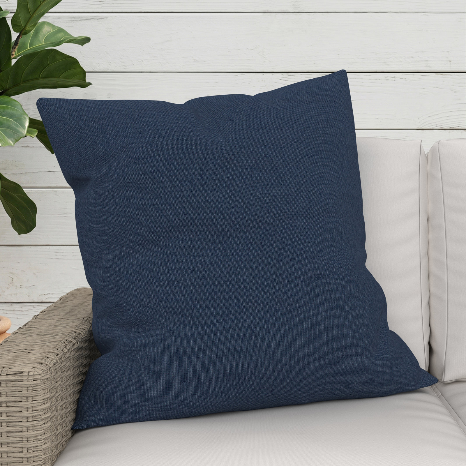 Indoor/Outdoor Throw Pillow, Square 24", Spectrum Indigo Sunbrella® Plainweave
