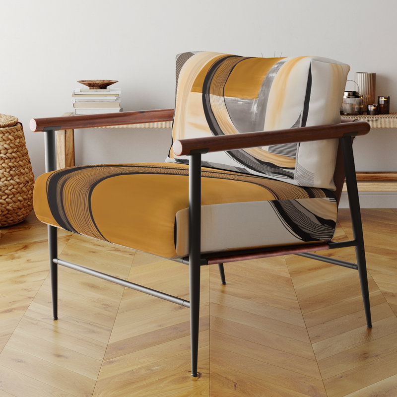 Fauteuil d'appoint Glam Art Deco Abstract III, Noir