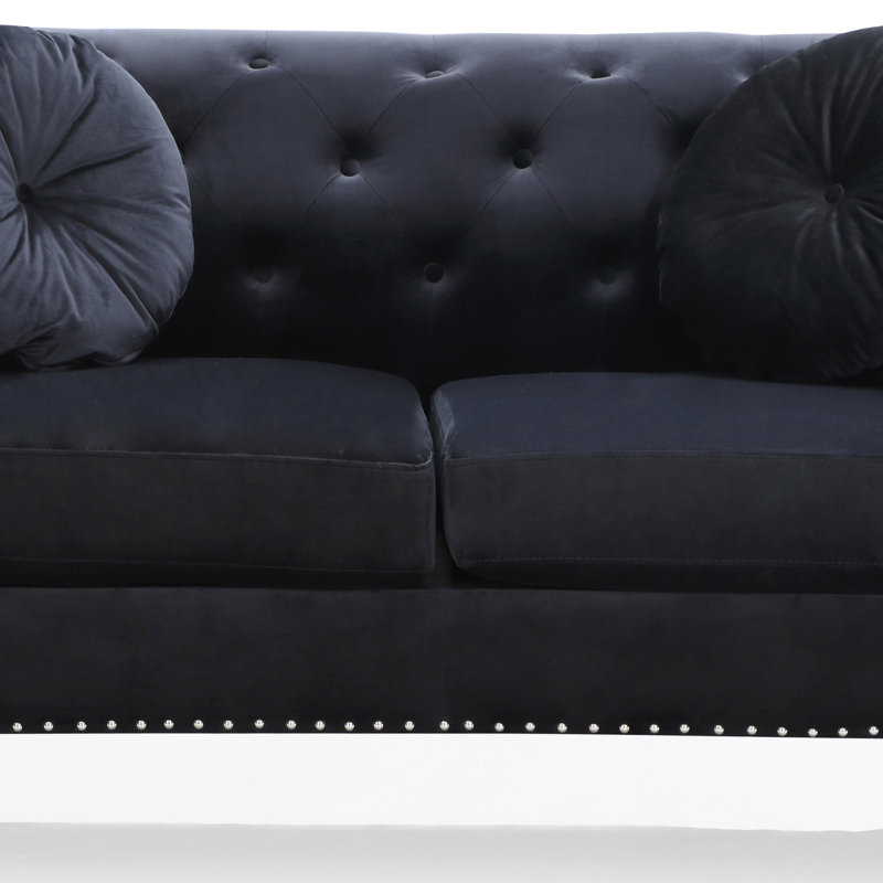 Causeuse noire élégante et confortable