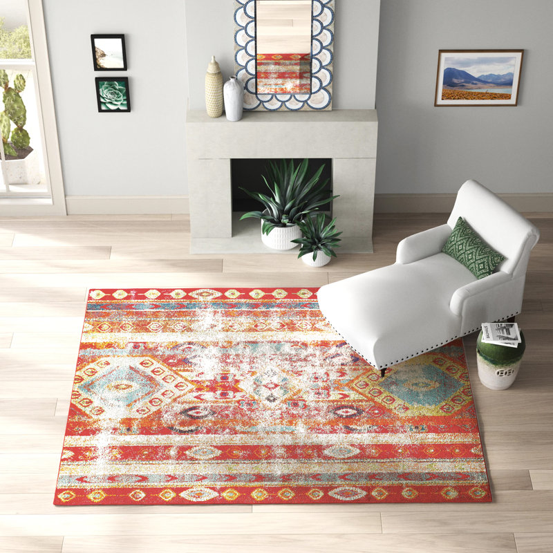 Newburyport Southwestern Area Rug, Square 8', Blue 