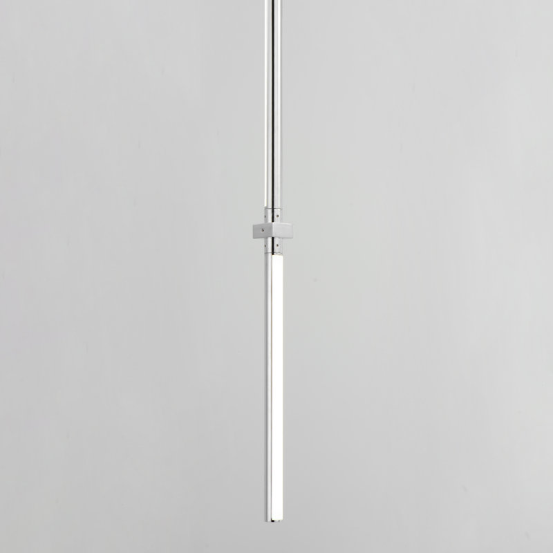 Luminaire suspendu cylindrique simple à DEL 3 lumières Katushka, Chrome poli