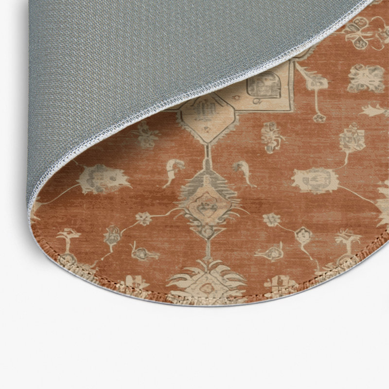 Tapis intérieur et extérieur brun Overdyed, Rond 5 pi