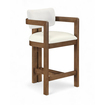 Tabouret de comptoir revêtu de tissu texturé Ravina