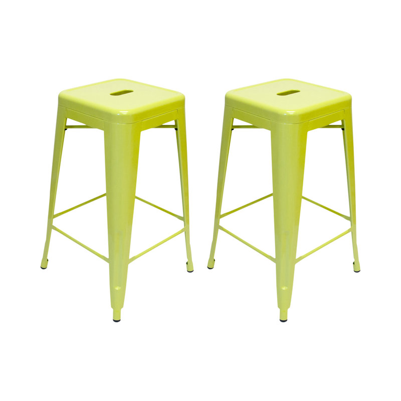 Tabouret de bar et de comptoir Crawford, Blanc, Tabouret de comptoir (assise à une hauteur de 26,