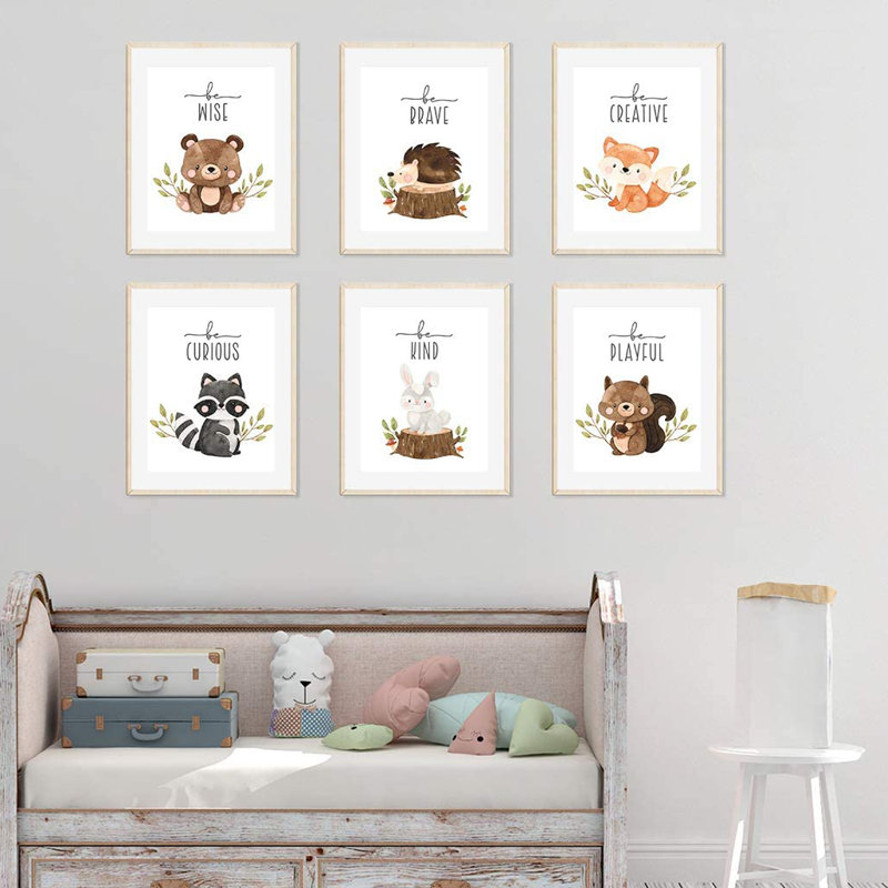 Ensemble de 6 impressions sur papier Creevery, Blanc