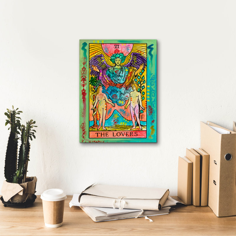 «Tarot - The Lovers» par Dean Russo, art mural sur toile, H 16 po x l 12 po