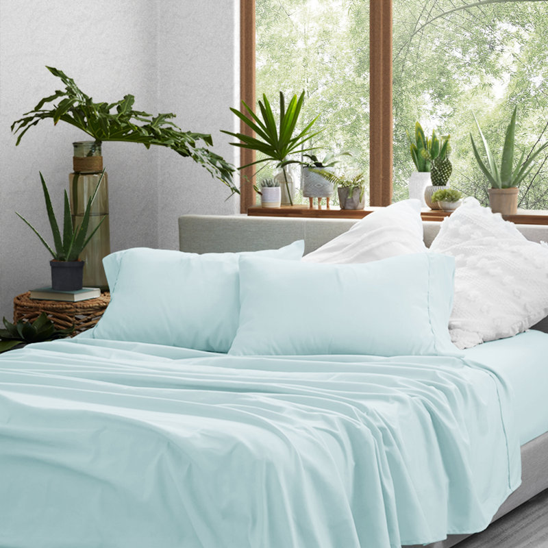 Aqua Twin XL Deep Pocket Microfiber Sheet Set