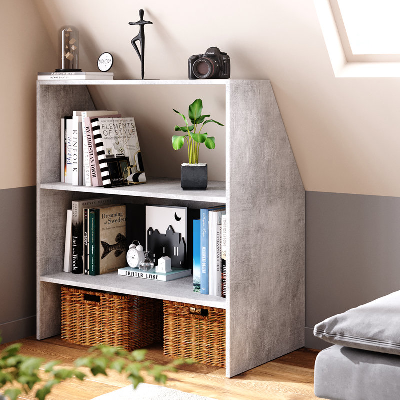 Bixente 90 cm W Shelving Unit, Concrete
