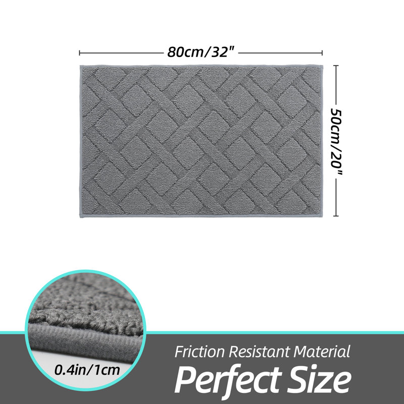 Non-Slip Indoor Doormat, 50.8cm W x 81.3cm L, Grey