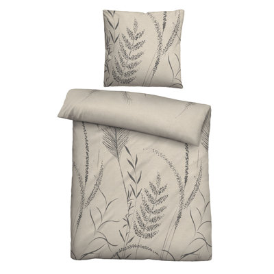 Biberna Melange-Flanell Bettwäsche 0840518 GRAES Cotton Floral Duvet Cover with Pillow Shams