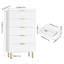 Commode 5 tiroirs cannelée pour chambre à coucher, commode moderne avec poignée dorée-109516908