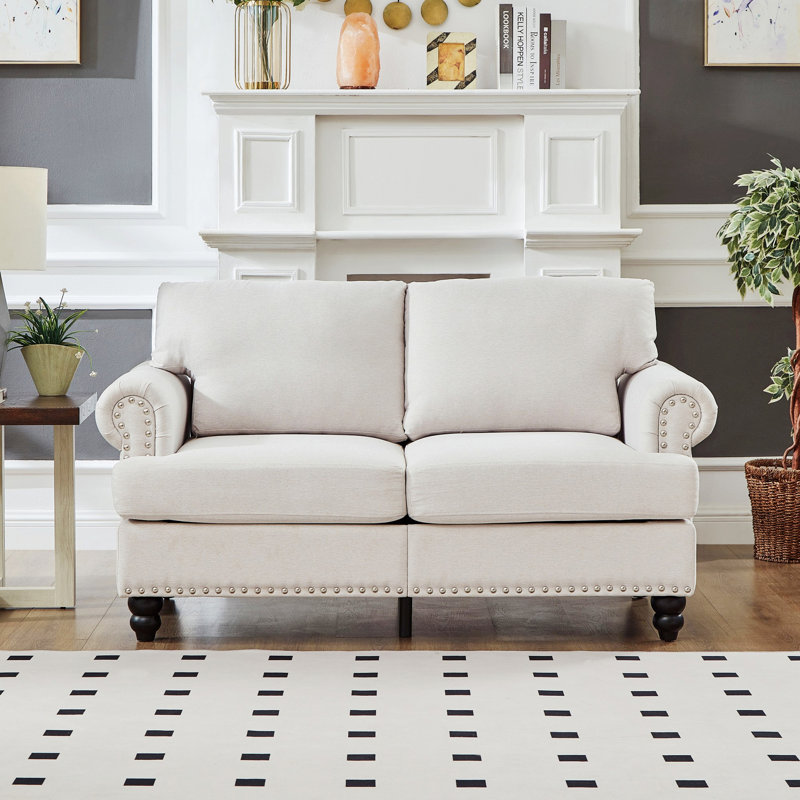 Causeuse de salon, canapé rembourré pour la maison, Beige
