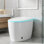 Toilet Toilette bidet intelligente Tech-Savvy avec couvercle à ouverture / fermeture automatique et bouclier en mousse - siège chauffant, pulvérisateur d'eau chaude et sécheuse, chasse d'eau avec capteur de pied, affichage DEL, double chasse et veilleuse pour salle de bain moderne