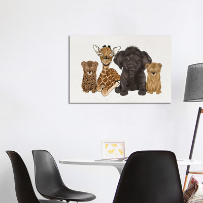Safari Babies 1 Piece Wrapped Canvas Wall Art