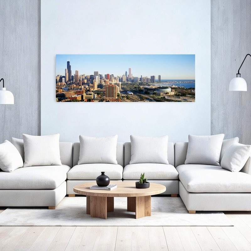 Chicago, Illinois, abstrait, architecture contemporaine, art mural, H 20 po x l 60 po