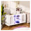 Buffet blanc avec rangement - Bois d'ingénierie, 55,12 po x 15,75 po x 30,31 po, décor de chambre à coucher et de salon
