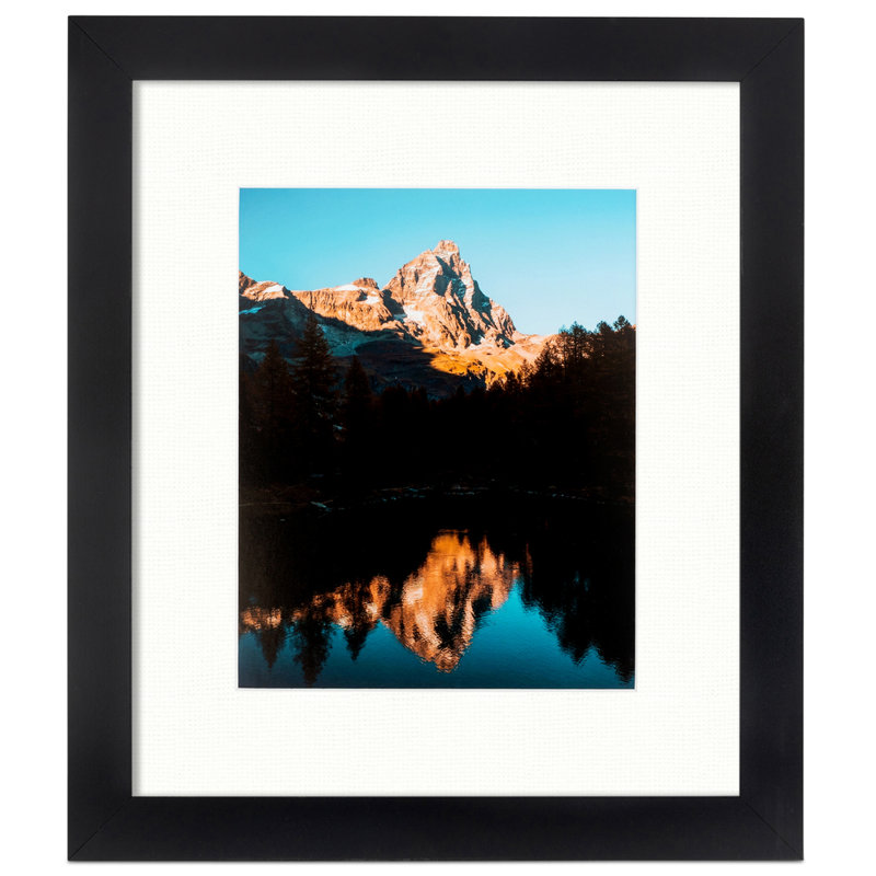 Cadre pour photo simple 18 po x 36 po en bois mat, Tissu blanc