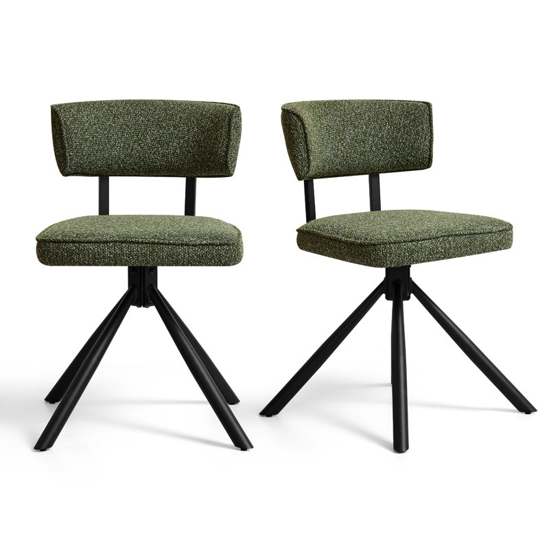 Modern Fabric Upholstered Dining Chair, Green