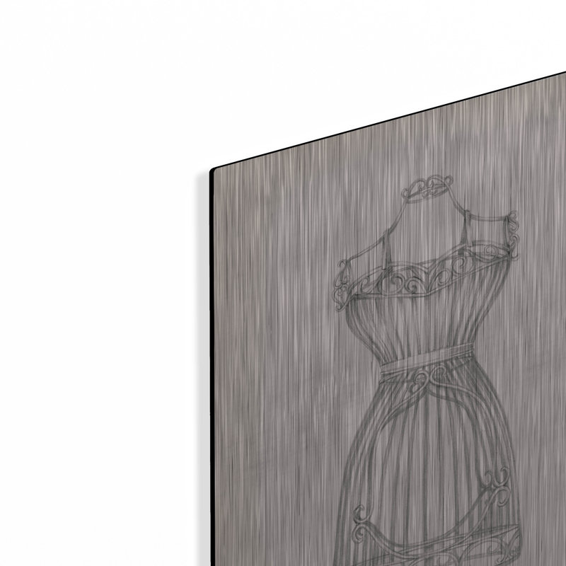 Ivy Bronx «Antique Dress Form II» par Ethan Harper, art mural en métal, H 16 po x l 12 po