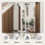 Porte de grange pliante à un vantail, en bois manufacturé et miroir, 40 po x 84 po, avec trousse de quincaillerie d'installation (idéale pour les armoires, les garde-manger, les buanderies et autres petites pièces).-115223943