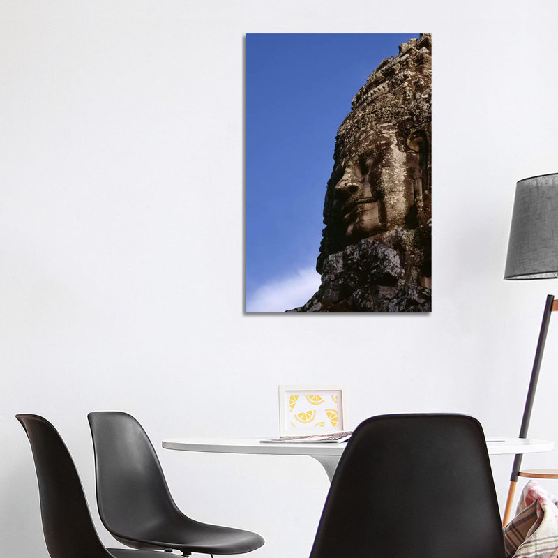 Low Angle View Of A Face Carving - Wrapped Canvas Print, 101.6 cm H x 66.04 cm W x 3.175 cm D